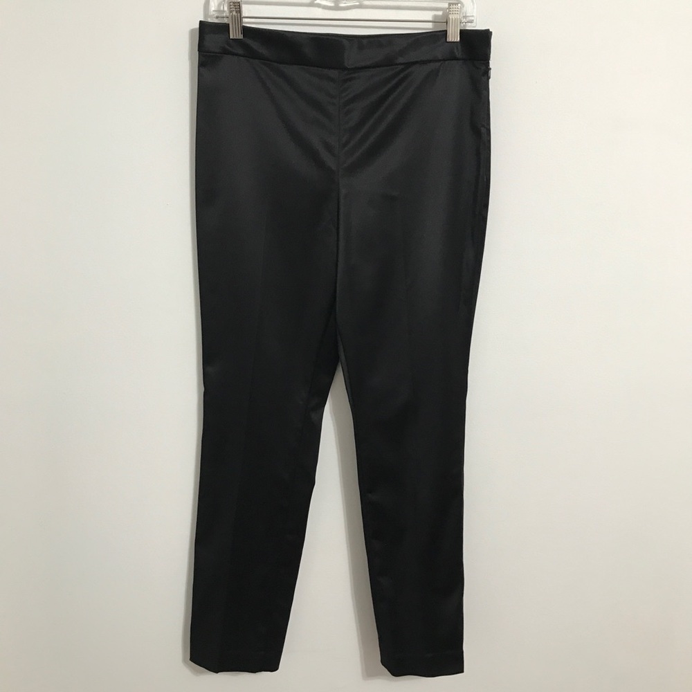 Rosetta Getty Satin Ankle Pants, Black